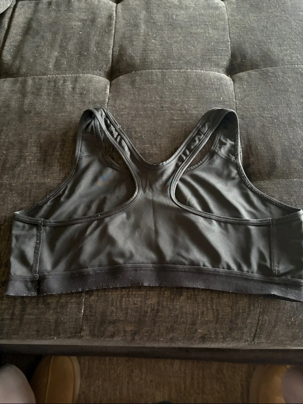 Nike Black Sports Bra with White Swoosh - Picture 3 of 7